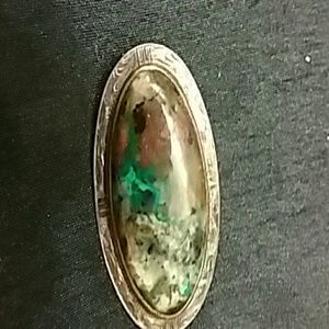 Vintage faux marble brooch